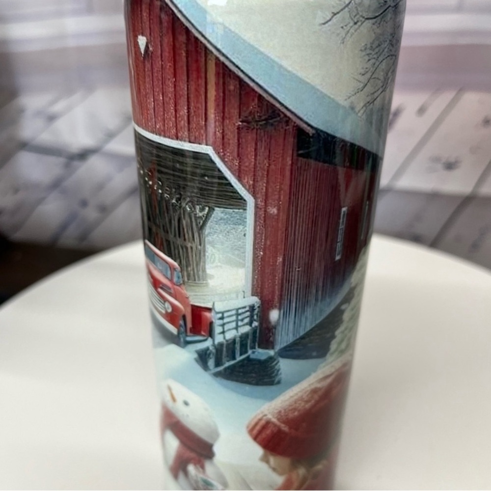 Handmade Snow Scene Tumbler . NWOT